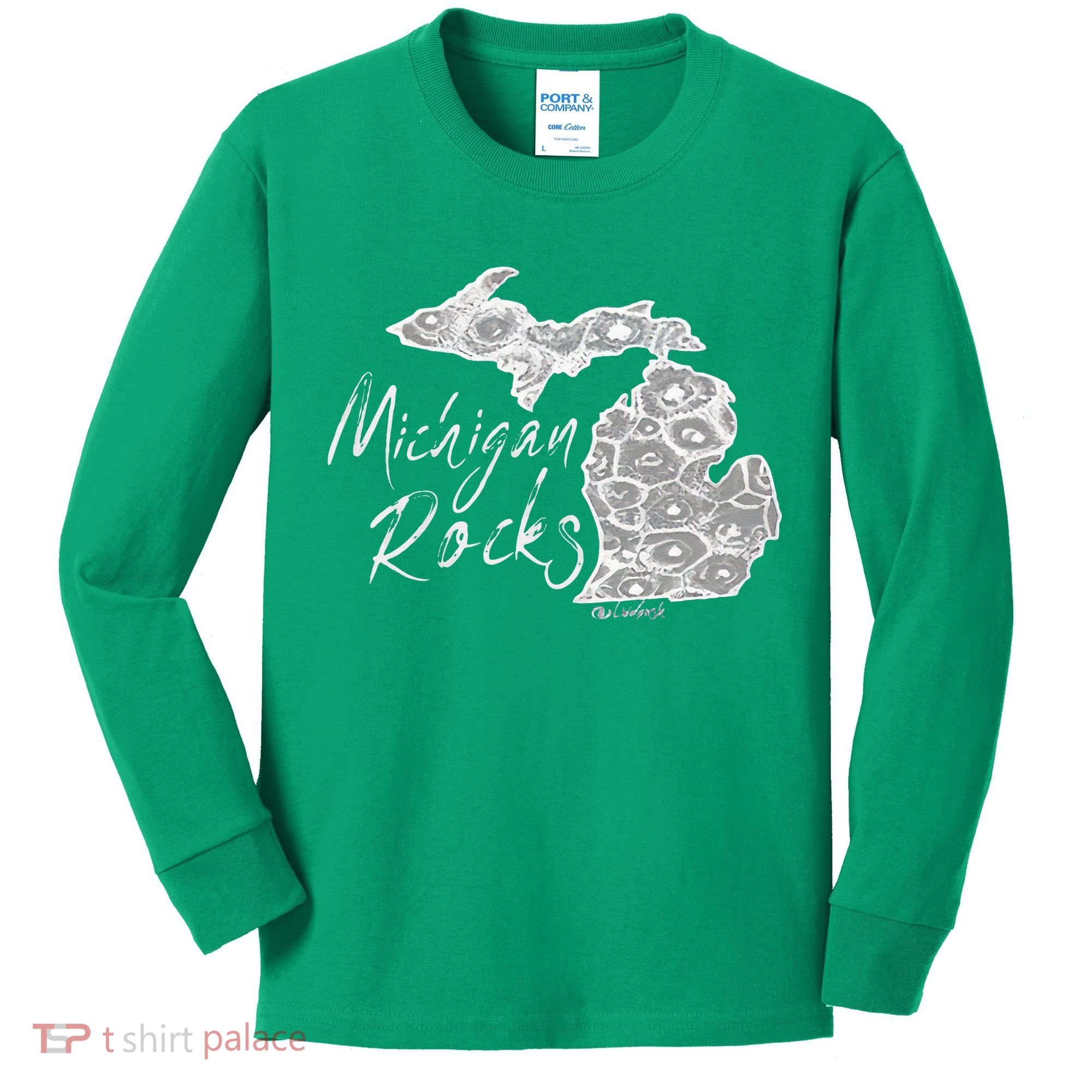 MICHIGAN ROCKS PETOSKEY STONE Kids Long Sleeve Shirt