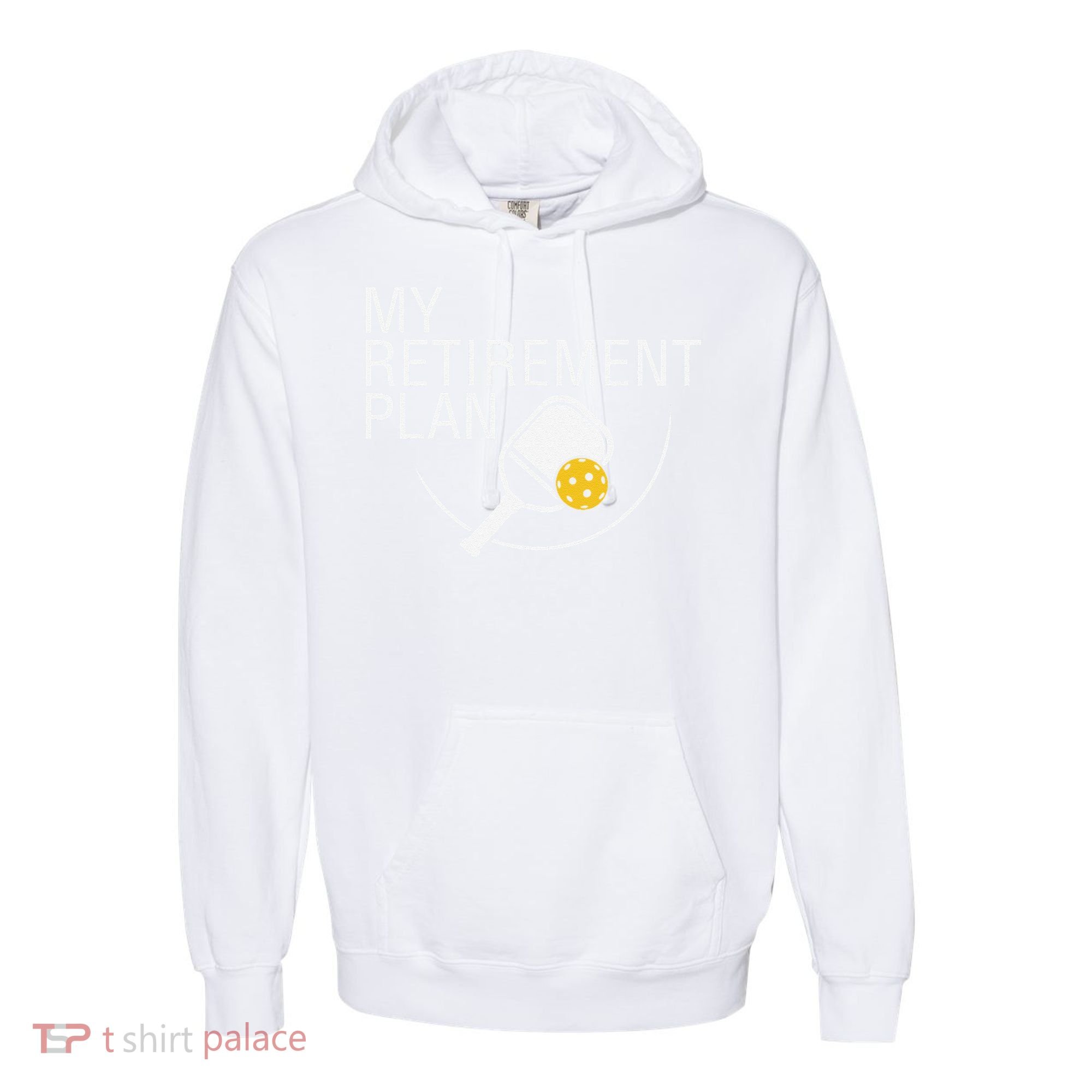 My Retirement Plan Funny Pickleball Comfort Colors Garment-Dyed Hooded Sweatshirt