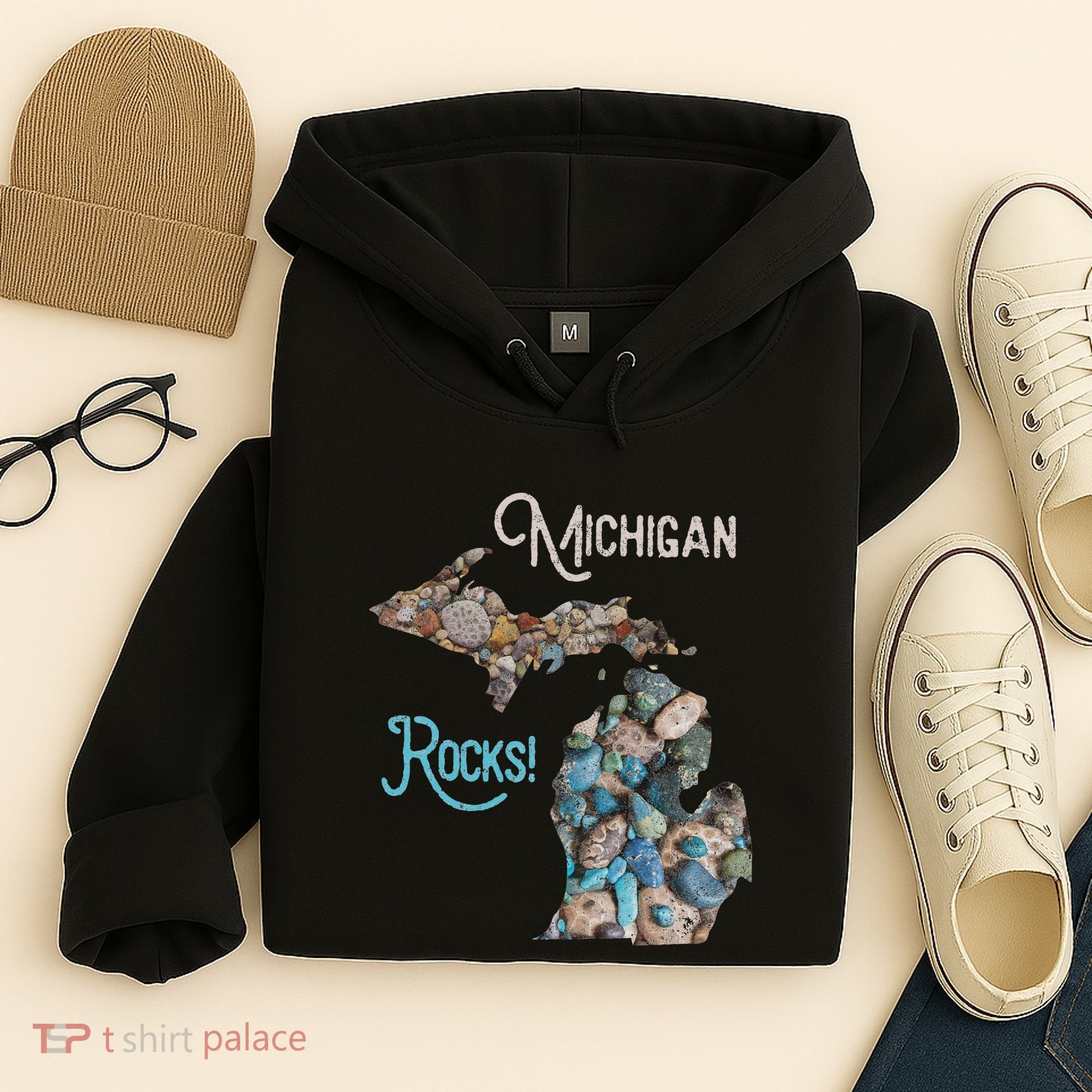 Michigan Rocks Petoskey Stone Hunting Great Lakes State Hoodie