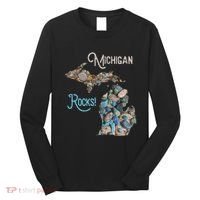 Michigan Rocks Petoskey Stone Hunting Great Lakes State Long Sleeve Shirt thumb 0