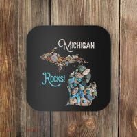 Michigan Rocks Petoskey Stone Hunting Great Lakes State Coaster thumb 0
