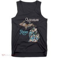 Michigan Rocks Petoskey Stone Hunting Great Lakes State Tank Top thumb 0