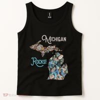 Michigan Rocks Petoskey Stone Hunting Great Lakes State Tank Top thumb 2