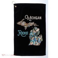Michigan Rocks Petoskey Stone Hunting Great Lakes State Golf Towel thumb 0