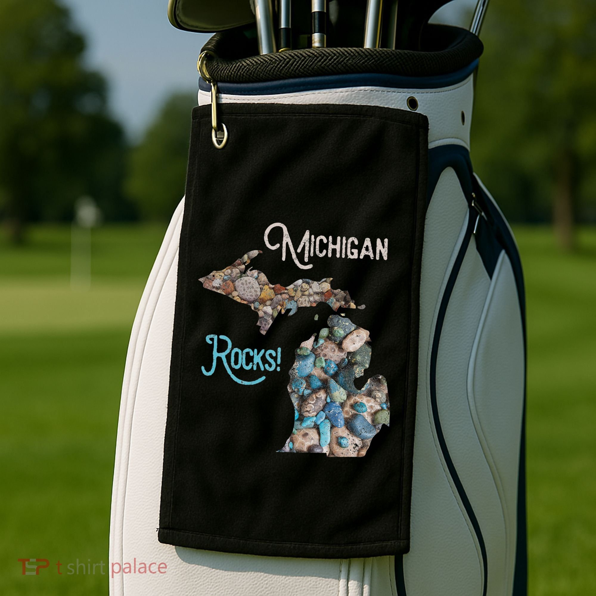 Michigan Rocks Petoskey Stone Hunting Great Lakes State Golf Towel