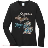 Michigan Rocks Petoskey Stone Hunting Great Lakes State Women's Long Sleeve Shirt thumb 0