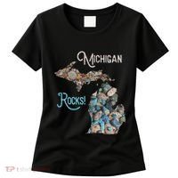 Michigan Rocks Petoskey Stone Hunting Great Lakes State Women's T-Shirt thumb 0