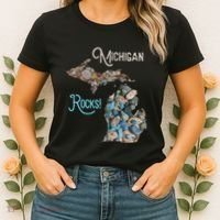 Michigan Rocks Petoskey Stone Hunting Great Lakes State Women's T-Shirt thumb 2