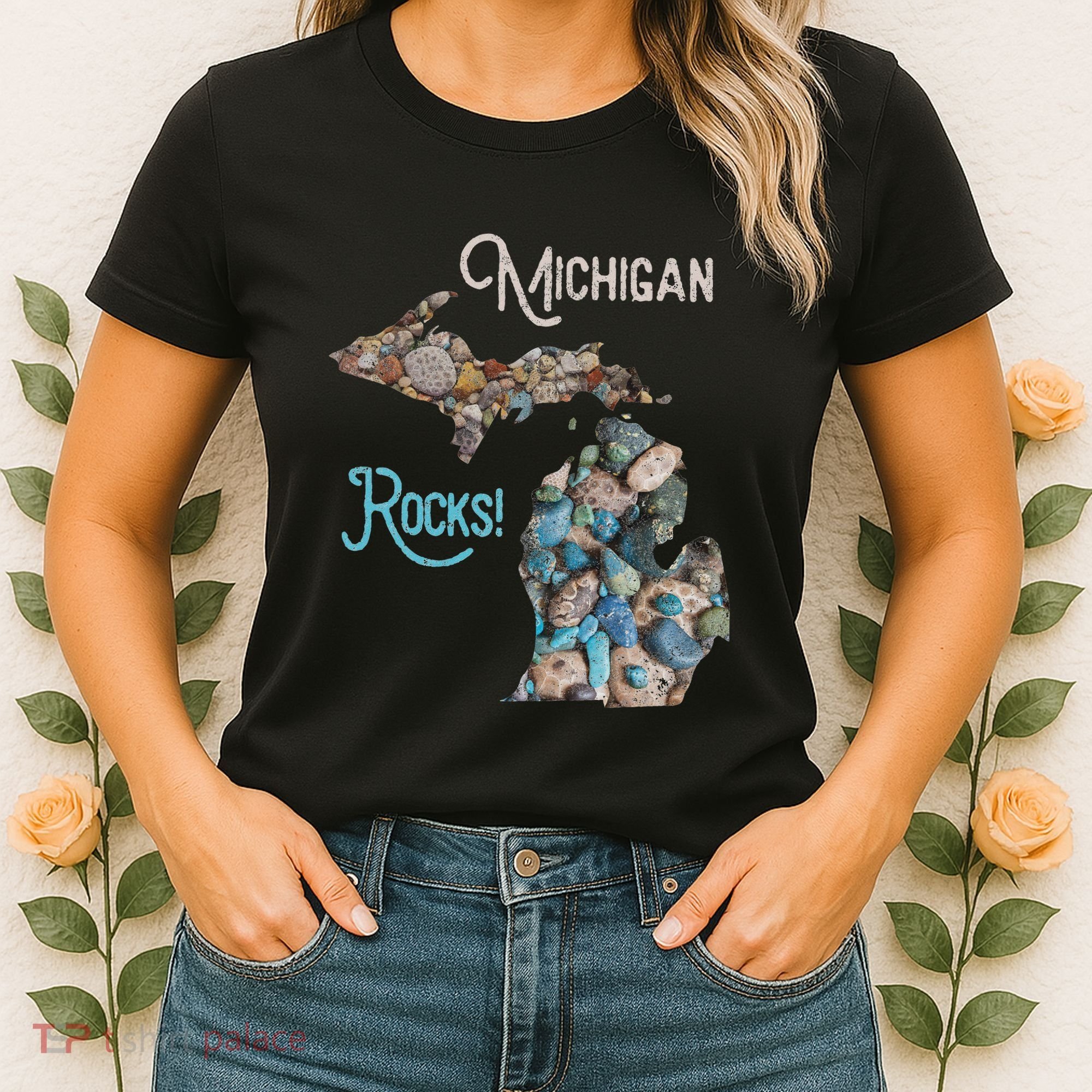 Michigan Rocks Petoskey Stone Hunting Great Lakes State Women's T-Shirt