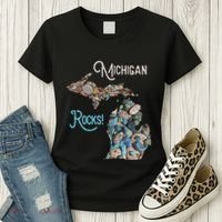 Michigan Rocks Petoskey Stone Hunting Great Lakes State Women's T-Shirt thumb 3