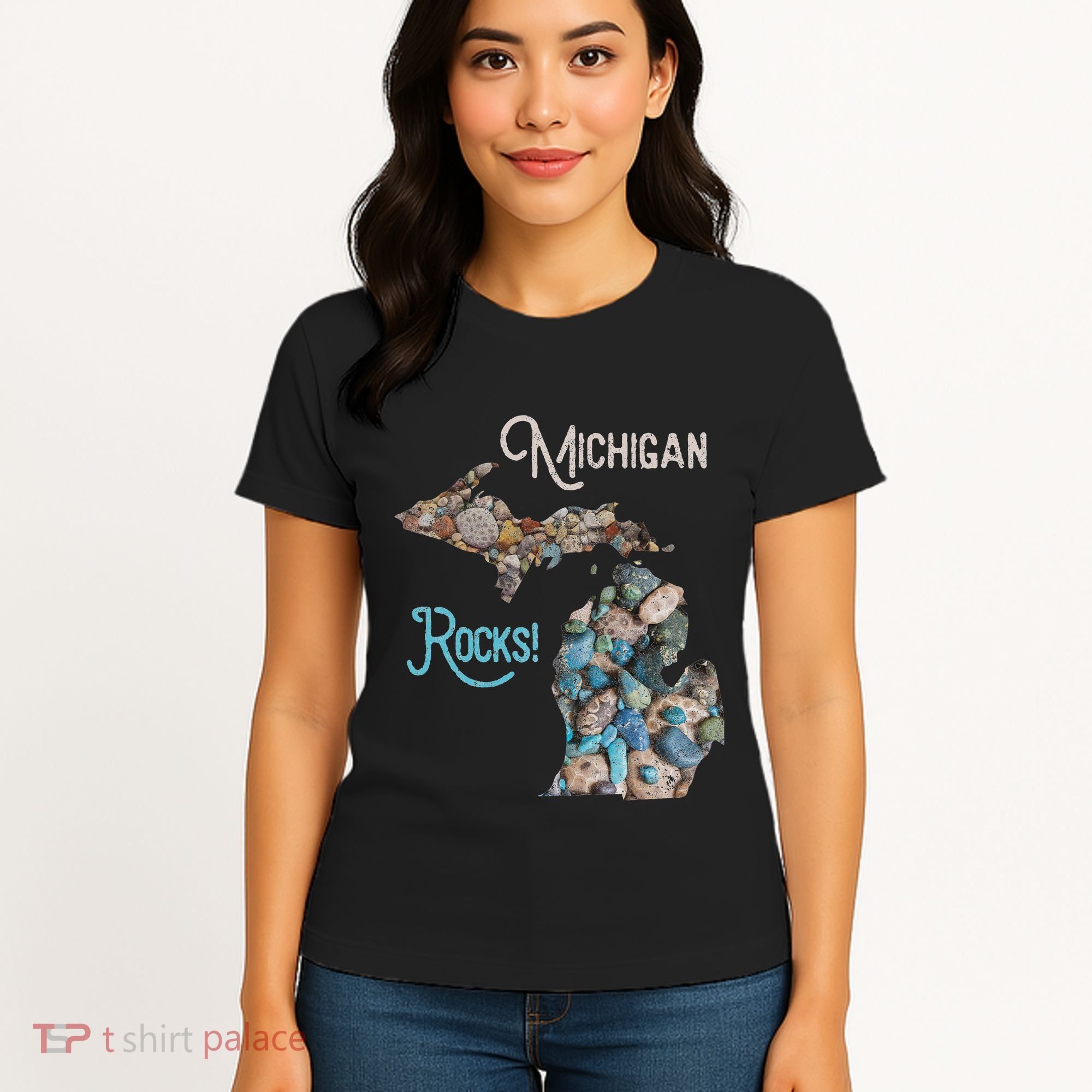 Michigan Rocks Petoskey Stone Hunting Great Lakes State Women's T-Shirt