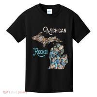 Michigan Rocks Petoskey Stone Hunting Great Lakes State Kids T-Shirt thumb 0