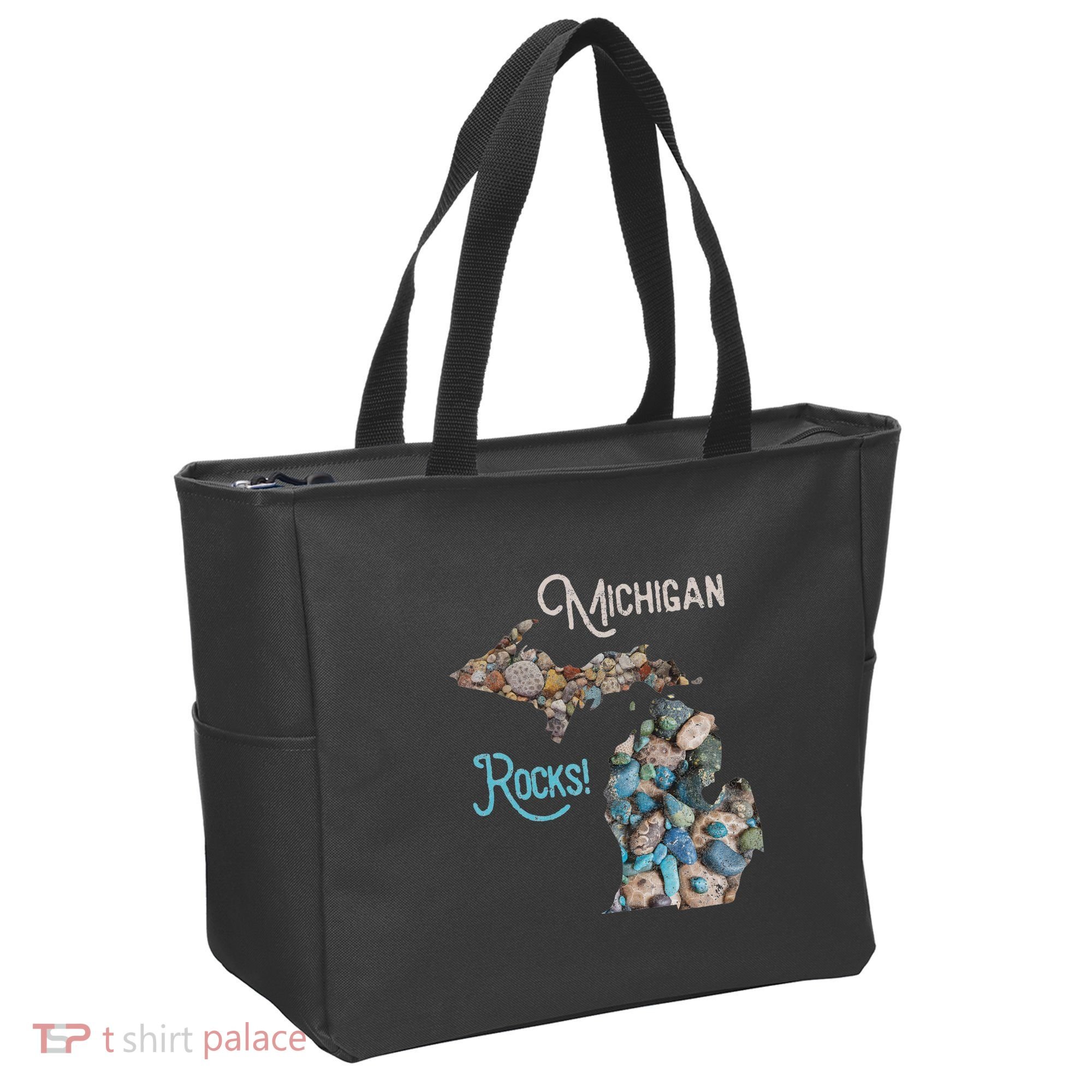 Michigan Rocks Petoskey Stone Hunting Great Lakes State Tote Bag
