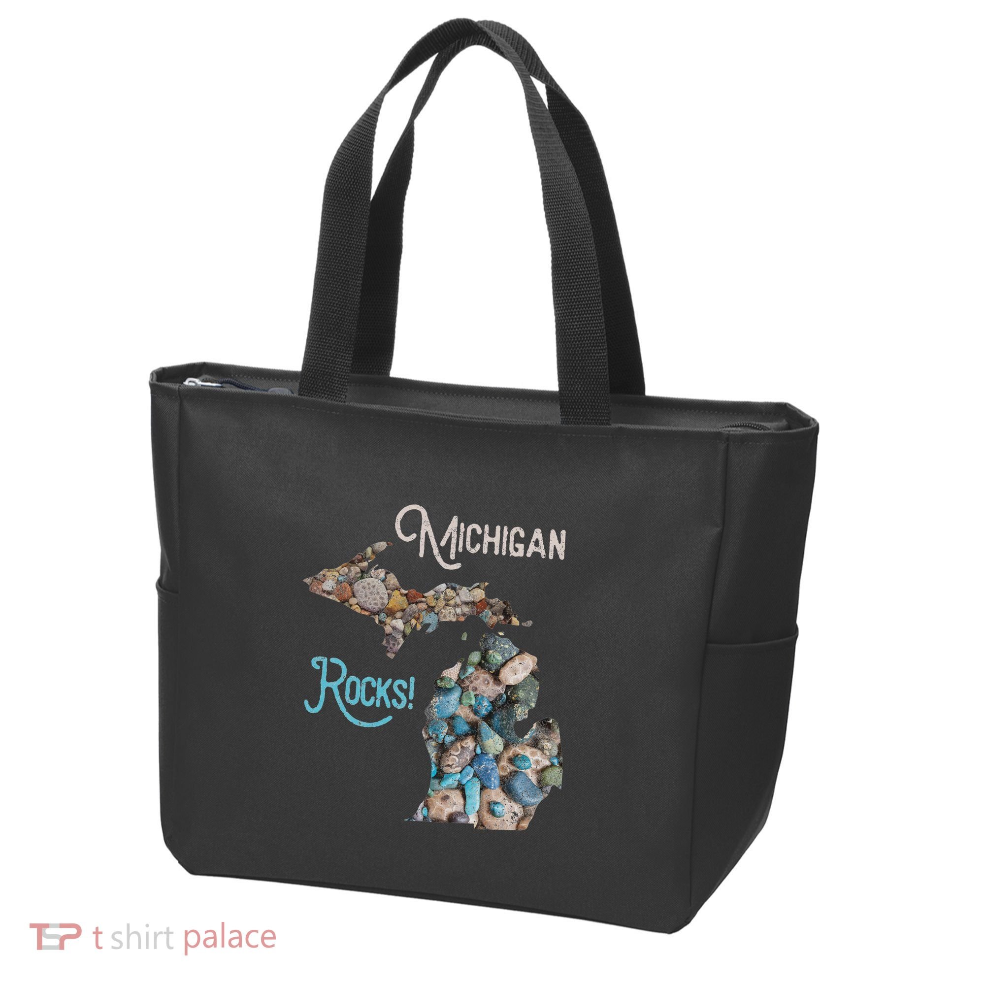 Michigan Rocks Petoskey Stone Hunting Great Lakes State Tote Bag