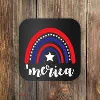Merica Rainbow Patriotic 4th Of July Coaster thumb 0