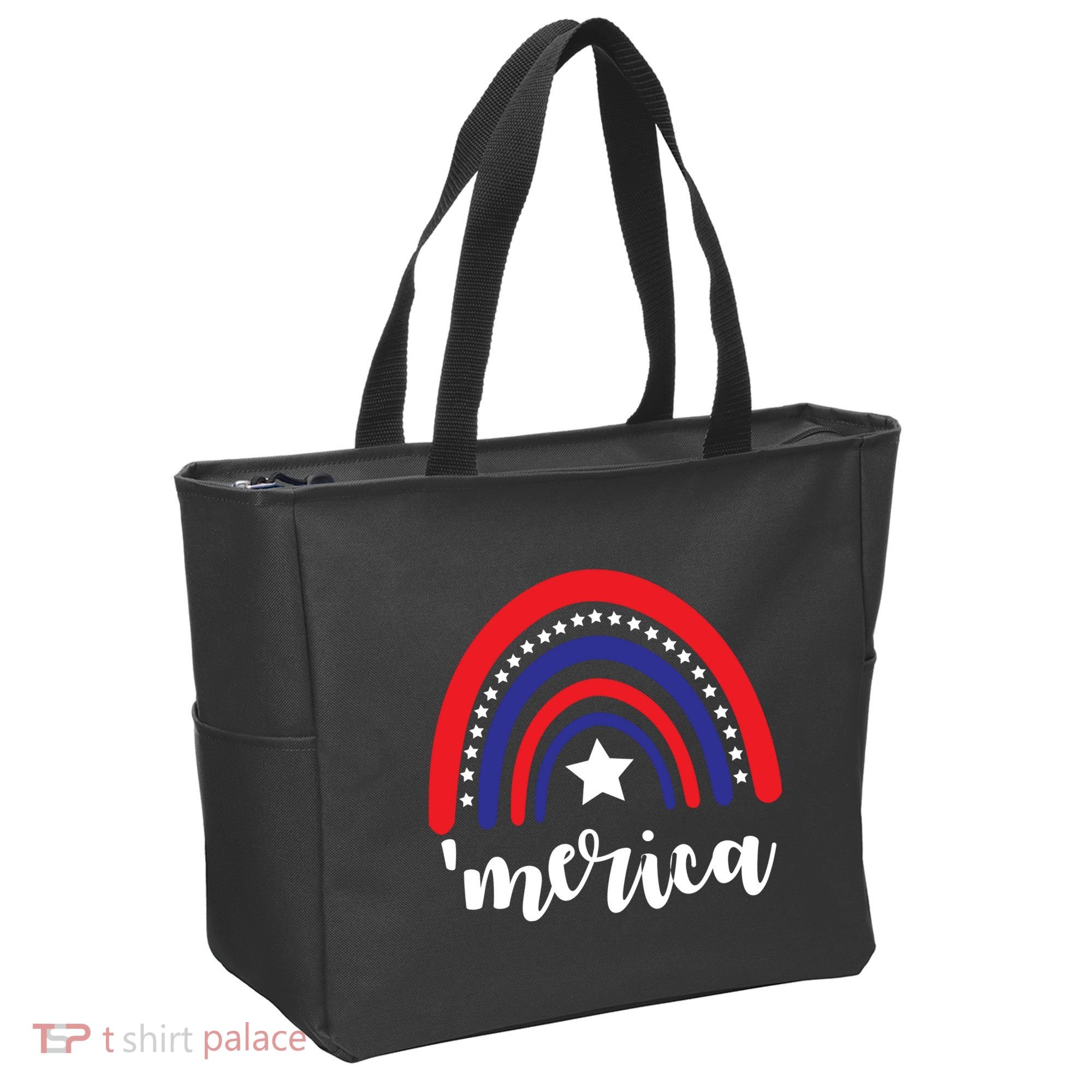 Merica Rainbow Patriotic 4th Of July Tote Bag
