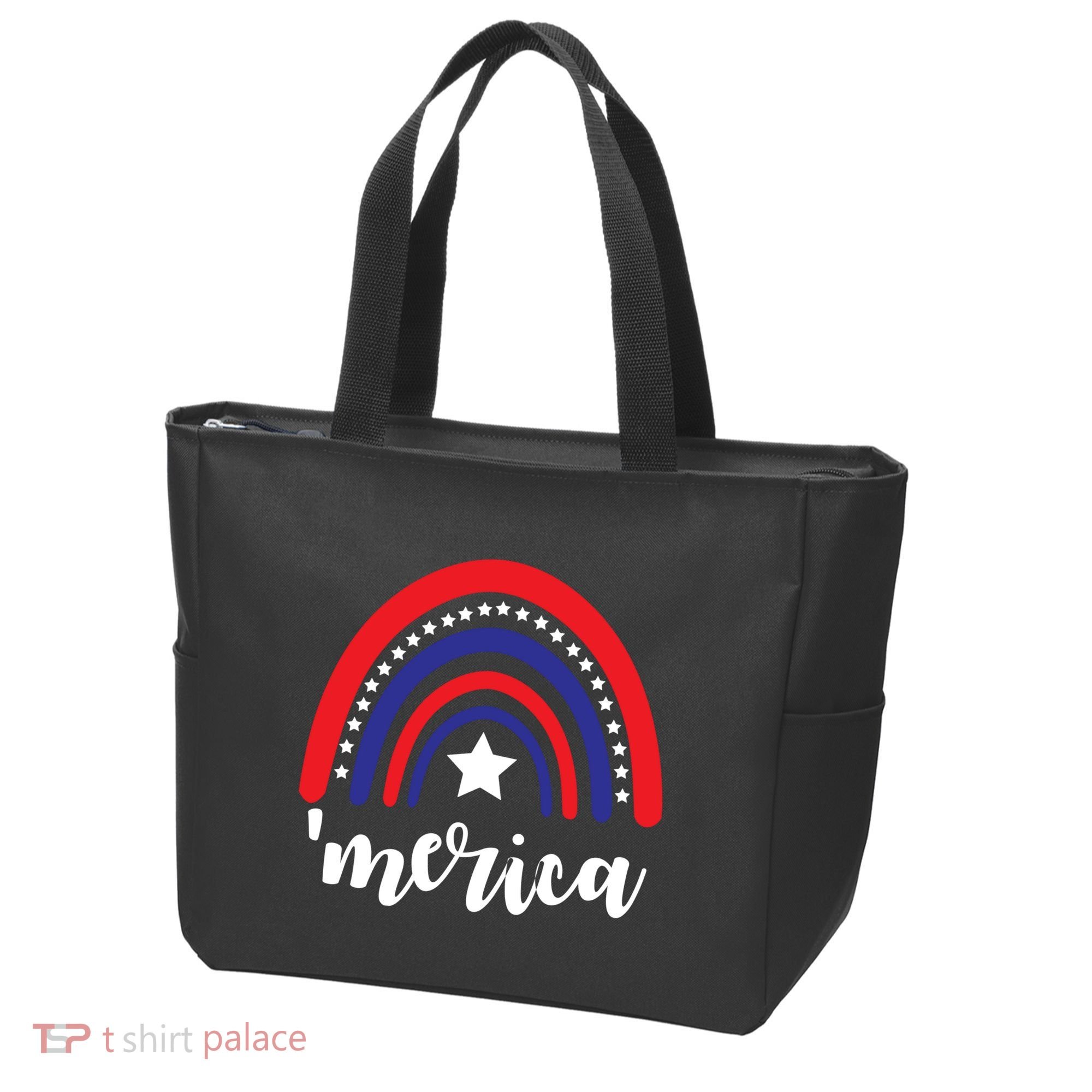 Merica Rainbow Patriotic 4th Of July Tote Bag
