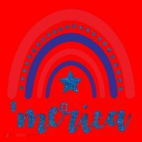 Merica Rainbow Patriotic 4th Of July Santa Hat thumb 1