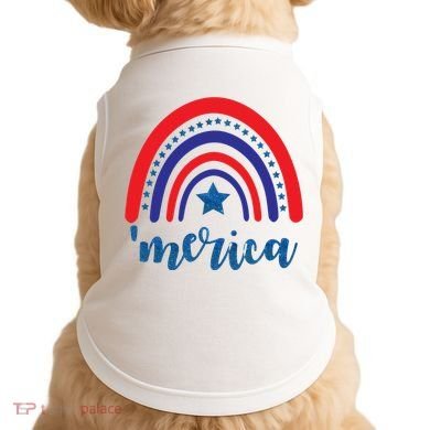 Merica Rainbow Patriotic 4th Of July Doggie Tank