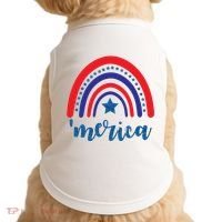 Merica Rainbow Patriotic 4th Of July Doggie Tank thumb 0