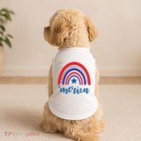 Merica Rainbow Patriotic 4th Of July Doggie Tank thumb 2