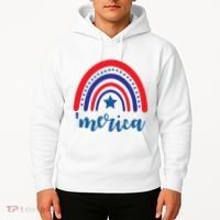 Merica Rainbow Patriotic 4th Of July Hoodie thumb 2