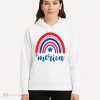 Merica Rainbow Patriotic 4th Of July Hoodie thumb 5