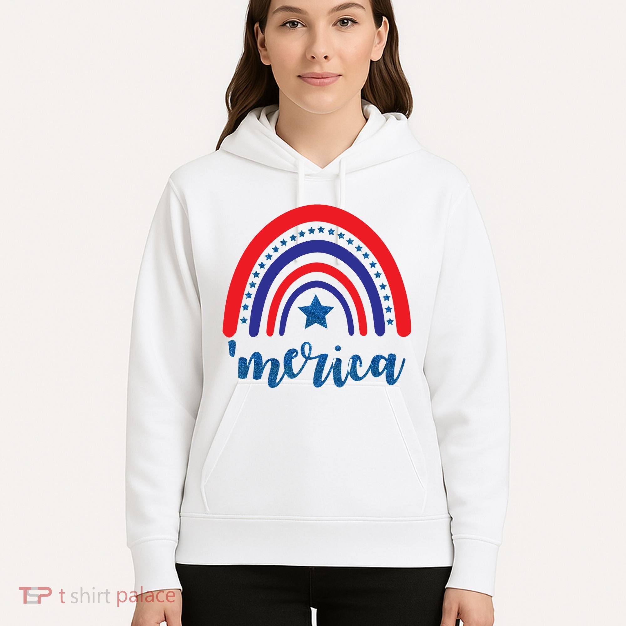 Merica Rainbow Patriotic 4th Of July Hoodie