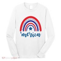 Merica Rainbow Patriotic 4th Of July Long Sleeve Shirt thumb 0