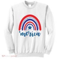Merica Rainbow Patriotic 4th Of July Sweatshirt thumb 0