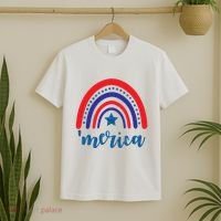 Merica Rainbow Patriotic 4th Of July T-Shirt thumb 2