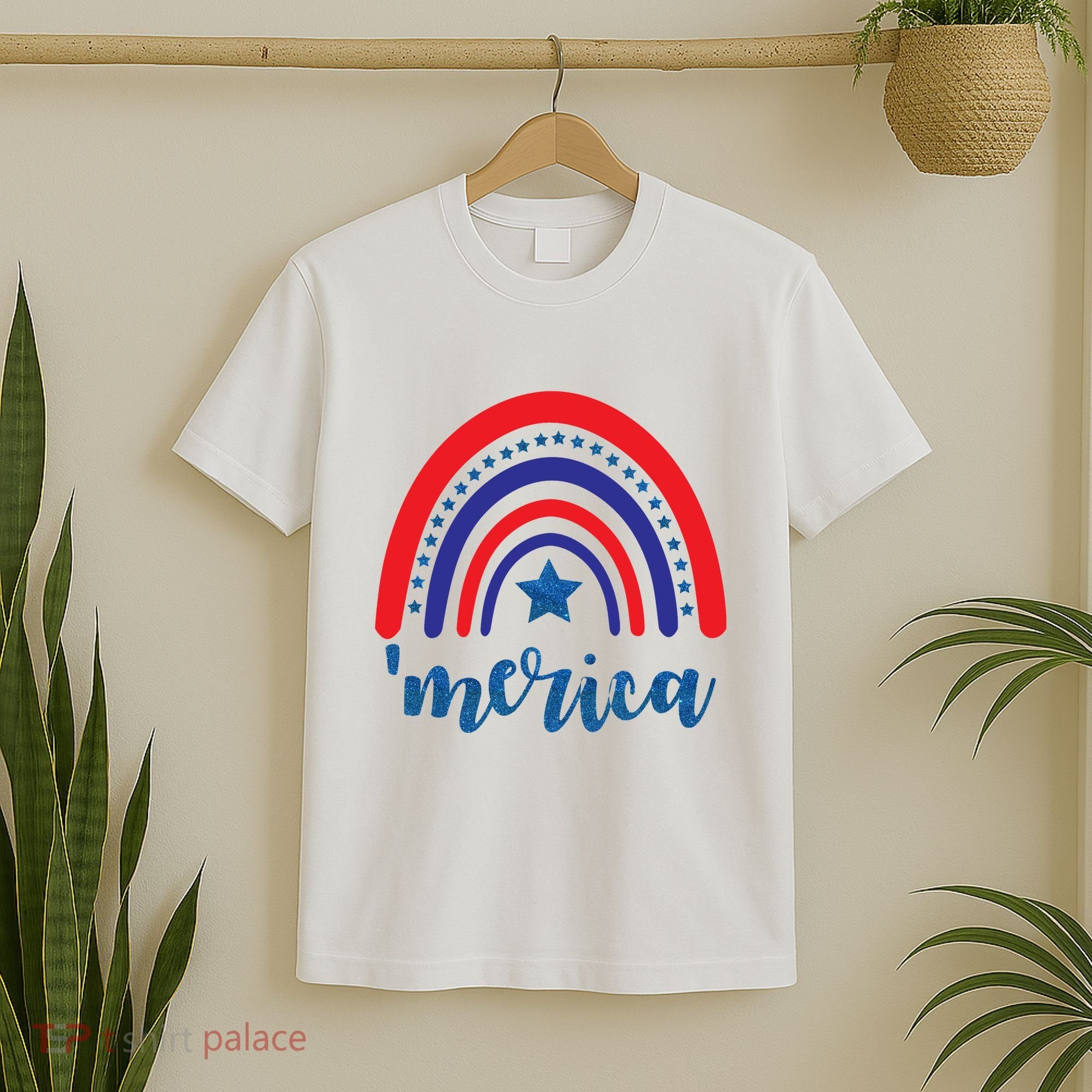 Merica Rainbow Patriotic 4th Of July T-Shirt