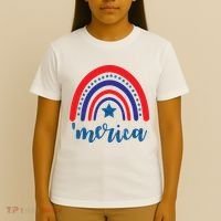 Merica Rainbow Patriotic 4th Of July T-Shirt thumb 4