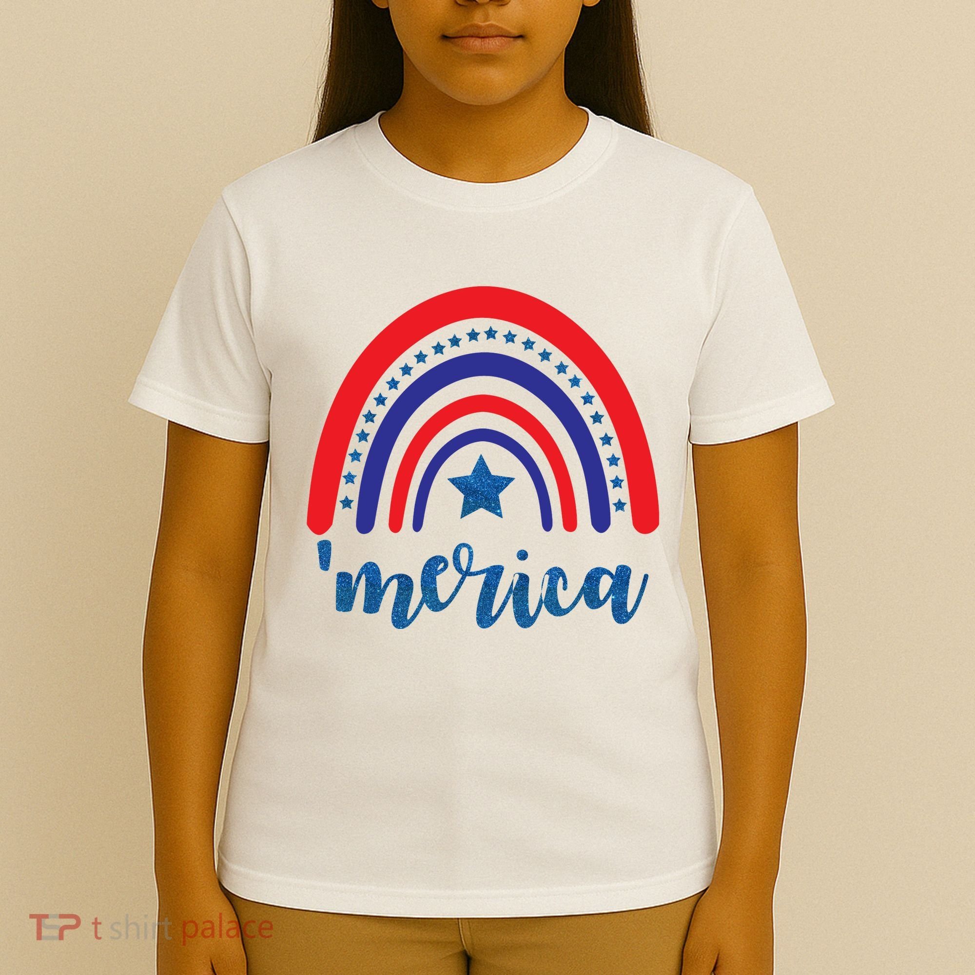 Merica Rainbow Patriotic 4th Of July T-Shirt