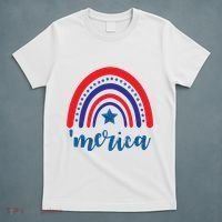 Merica Rainbow Patriotic 4th Of July T-Shirt thumb 5