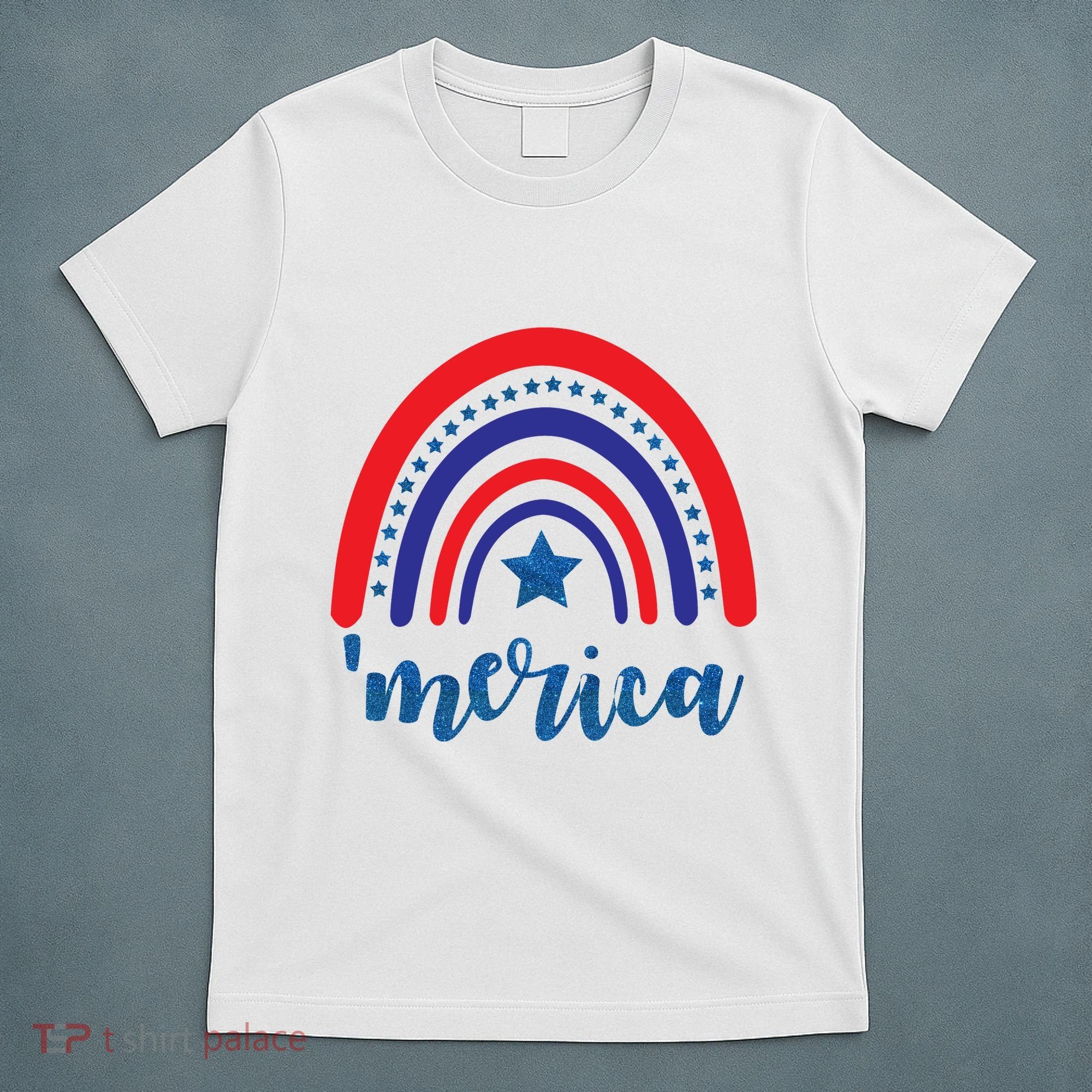 Merica Rainbow Patriotic 4th Of July T-Shirt