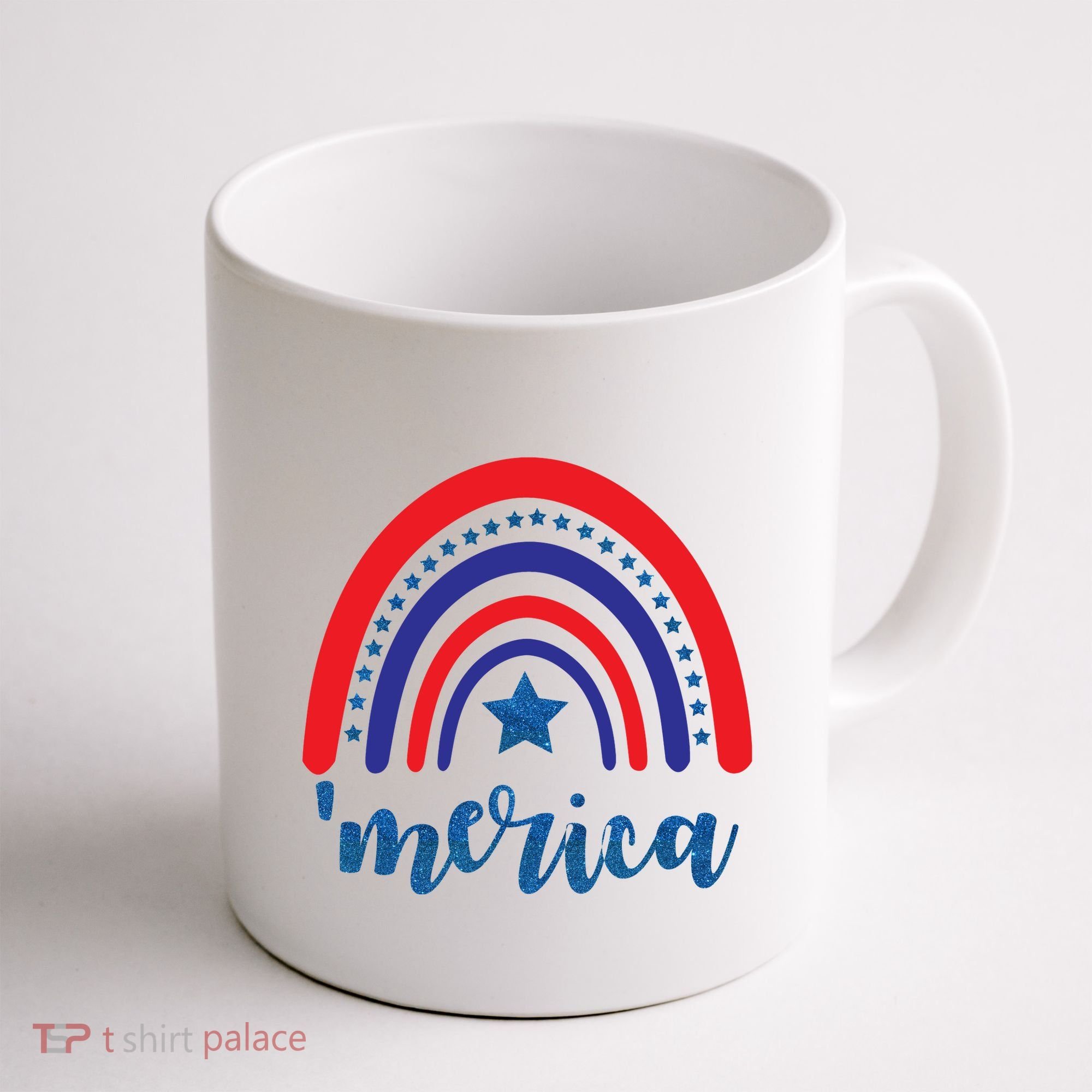 Merica Rainbow Patriotic 4th Of July Coffee Mug