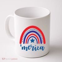 Merica Rainbow Patriotic 4th Of July Coffee Mug thumb 0