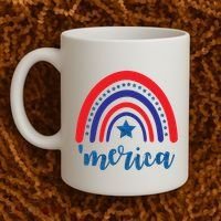 Merica Rainbow Patriotic 4th Of July Coffee Mug thumb 2