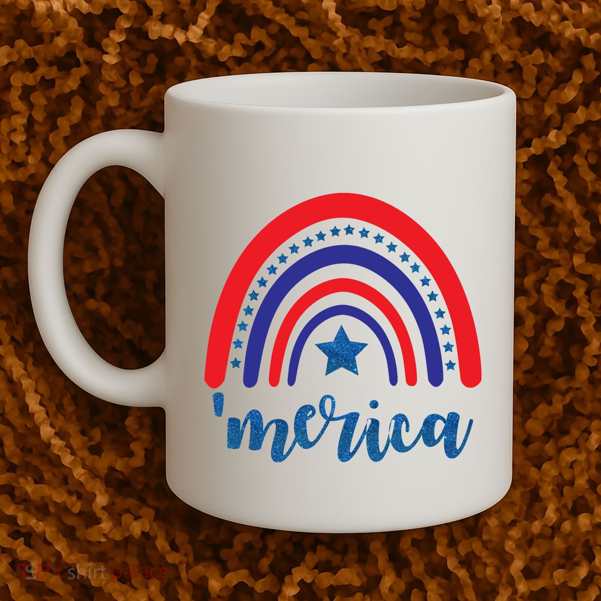Merica Rainbow Patriotic 4th Of July Coffee Mug