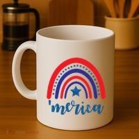 Merica Rainbow Patriotic 4th Of July Coffee Mug thumb 4