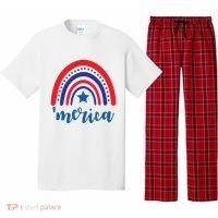 Merica Rainbow Patriotic 4th Of July Pajama Set thumb 0