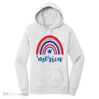Merica Rainbow Patriotic 4th Of July Women's Hoodie thumb 0