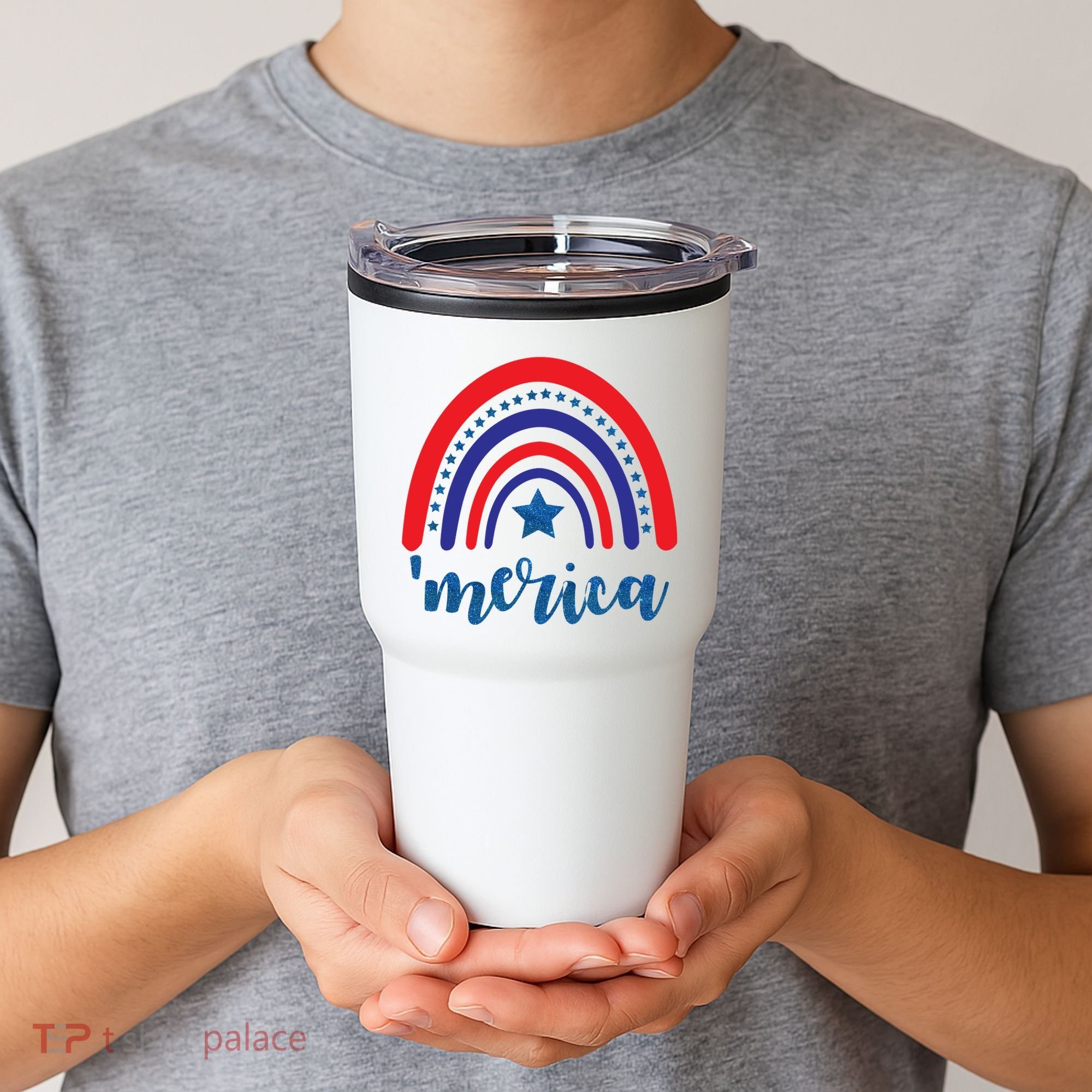 Merica Rainbow Patriotic 4th Of July Tumbler