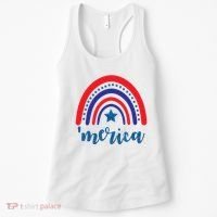Merica Rainbow Patriotic 4th Of July Women's Tank Top thumb 0