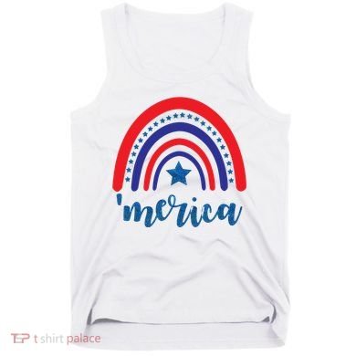 Merica Rainbow Patriotic 4th Of July Tank Top