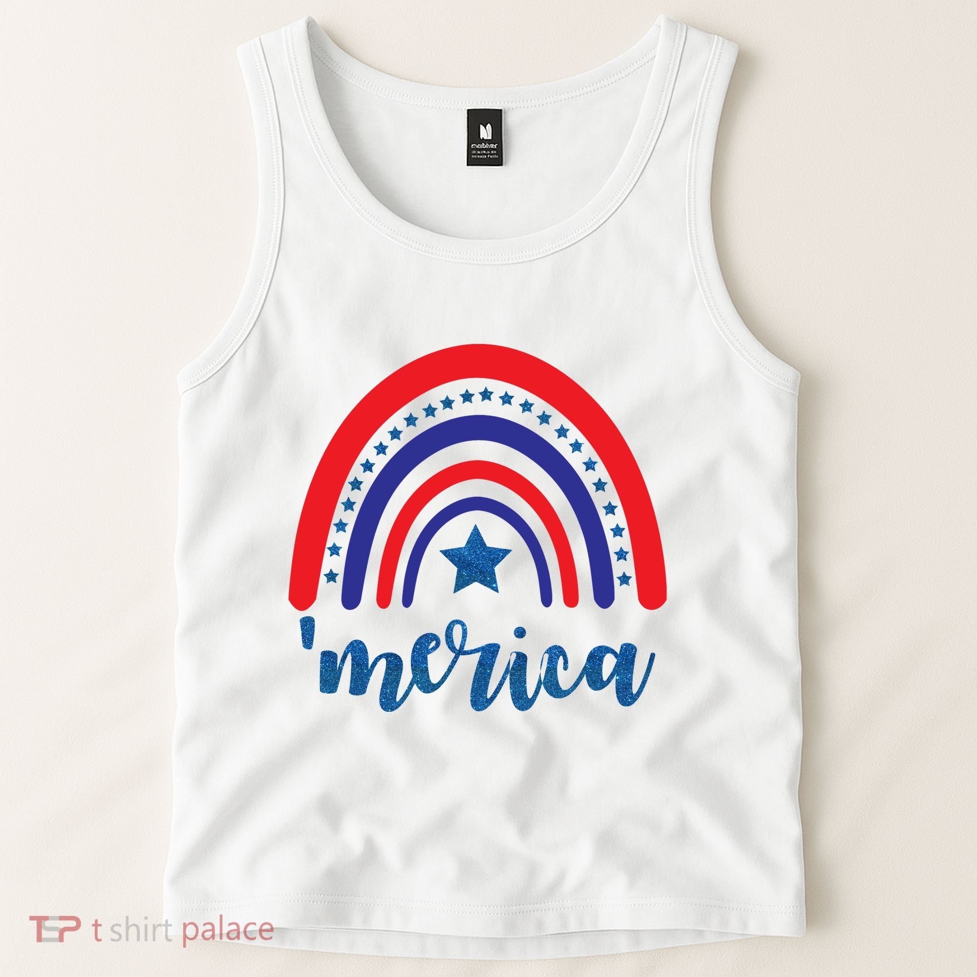 Merica Rainbow Patriotic 4th Of July Tank Top