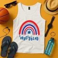 Merica Rainbow Patriotic 4th Of July Tank Top thumb 4