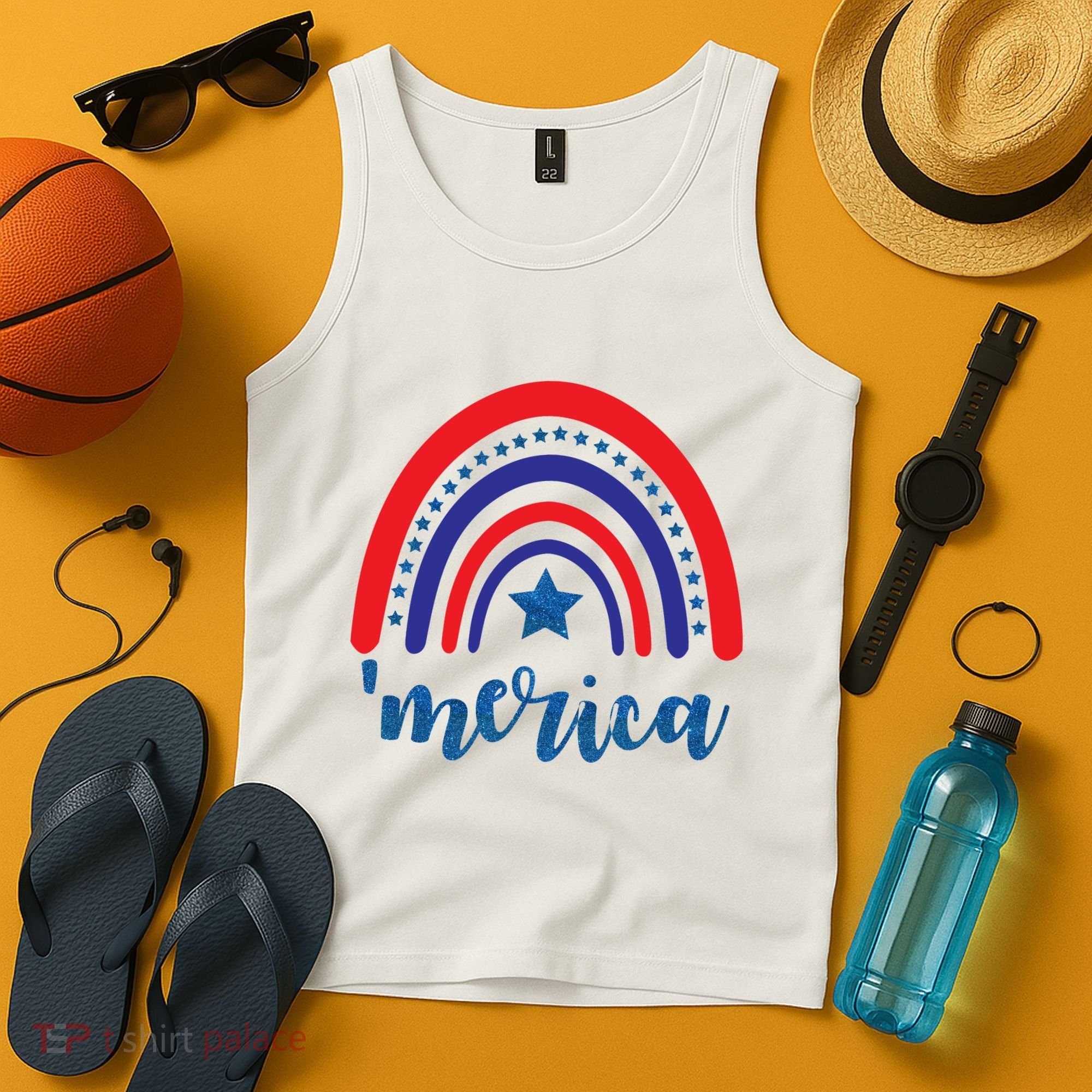Merica Rainbow Patriotic 4th Of July Tank Top