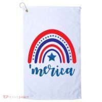 Merica Rainbow Patriotic 4th Of July Golf Towel thumb 0
